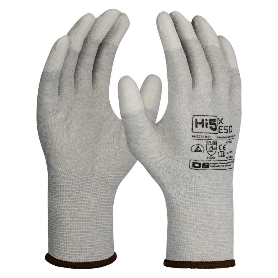 Hi5 HI573, ESD-Handschuh mit PU-beschichteten Fingerspitzen, Foto 3