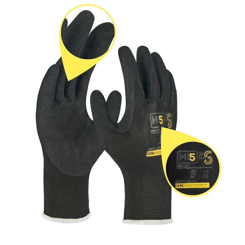 Hi5 HI522, Polyester glove with sandy nitrile palm