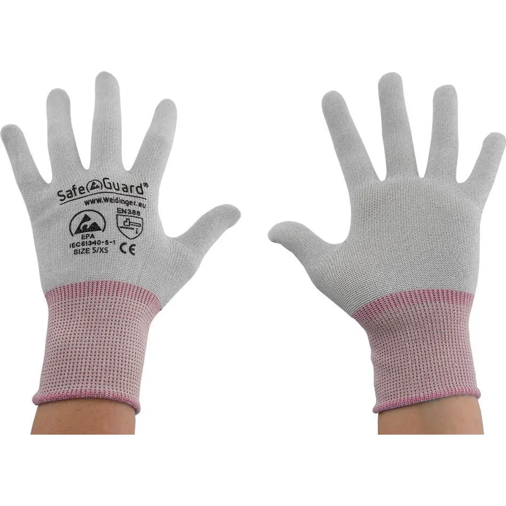 ESD glove without coating, grey