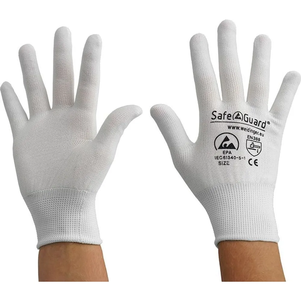 ESD glove without coating, white